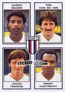 Sticker Ulrich Wilson / Tom van de Ven / Johan Feskens / Winny Haatrecht - Voetbal 1984-1985 - Panini