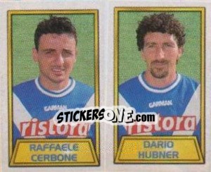 Cromo Raffaele Cerbone / Dario Hubner - Calcio 2000 - Merlin