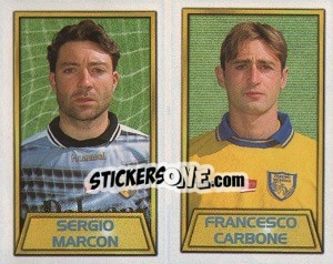Sticker Sergio Marcon / fransesco Carbone - Calcio 2000 n. 485 - Merlin