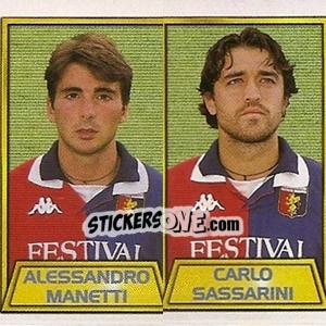 Sticker Alessandro Manetti / Carlo Sassarini - Calcio 2000 n. 518 - Merlin