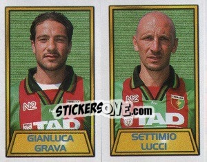Cromo Gianluca Grava / Settimio Lucci - Calcio 2000 - Merlin