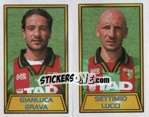Sticker Gianluca Grava / Settimio Lucci - Calcio 2000 n. 590 - Merlin