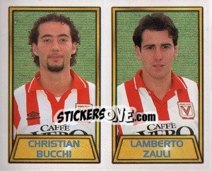 Sticker Christian Bucci / Lamberto Zauli - Calcio 2000 n. 609 - Merlin