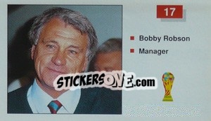 Sticker Bobby Robson (Manager) - World Cup Italia 1990 n. 17 - Merlin