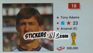 Sticker Tony Adams - World Cup Italia 1990 n. 18 - Merlin