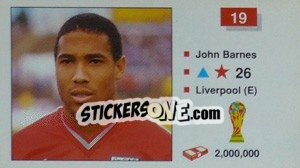Sticker John Barnes - World Cup Italia 1990 n. 19 - Merlin