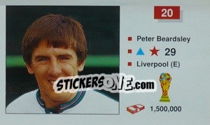 Sticker Peter Beardsley - World Cup Italia 1990 n. 20 - Merlin