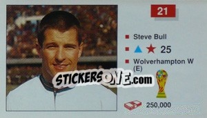 Figurina Steve Bull - World Cup Italia 1990 - Merlin