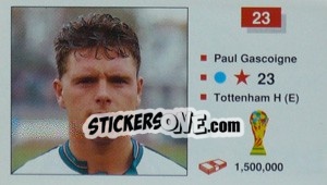 Sticker Paul Gascoigne - World Cup Italia 1990 n. 23 - Merlin