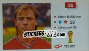 Sticker Steve McMahon - World Cup Italia 1990 n. 26 - Merlin