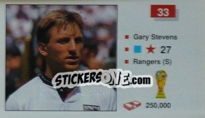 Sticker Gary Stevens - World Cup Italia 1990 n. 33 - Merlin