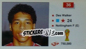 Cromo Des Walker - World Cup Italia 1990 n. 36 - Merlin