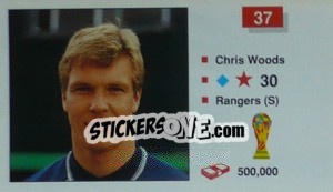 Sticker Chris Woods - World Cup Italia 1990 n. 37 - Merlin