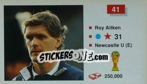 Sticker Roy Aitken - World Cup Italia 1990 n. 41 - Merlin