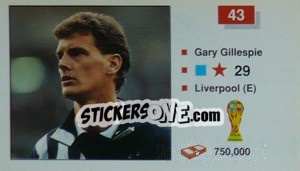 Sticker Gary Gillespie - World Cup Italia 1990 n. 43 - Merlin