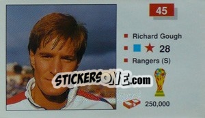 Sticker Richard Gough - World Cup Italia 1990 n. 45 - Merlin