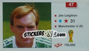 Sticker Jim Leighton - World Cup Italia 1990 n. 47 - Merlin
