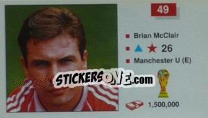 Sticker Brian McClair - World Cup Italia 1990 n. 49 - Merlin