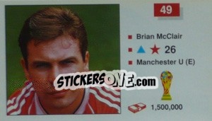 Figurina Brian McClair - World Cup Italia 1990 - Merlin