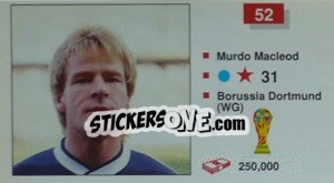 Figurina Murdo Macleod - World Cup Italia 1990 - Merlin