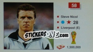 Sticker Steve Nicol - World Cup Italia 1990 n. 58 - Merlin