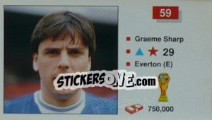 Sticker Graeme Sharp - World Cup Italia 1990 n. 59 - Merlin