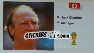 Sticker Jack Charlton (Manager) - World Cup Italia 1990 n. 63 - Merlin