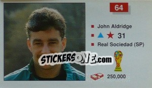 Cromo John Aldridge - World Cup Italia 1990 - Merlin