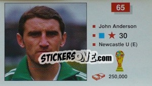 Cromo John Anderson - World Cup Italia 1990 n. 65 - Merlin