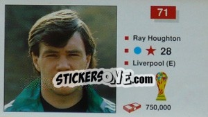 Sticker Ray Houghton - World Cup Italia 1990 n. 71 - Merlin