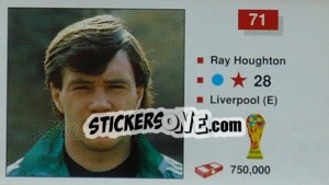 Figurina Ray Houghton - World Cup Italia 1990 - Merlin