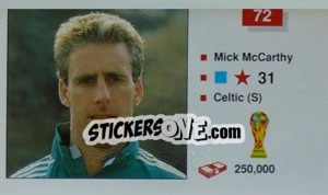 Sticker Mick McCarthy - World Cup Italia 1990 n. 72 - Merlin