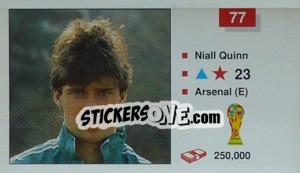 Figurina Niall Quinn - World Cup Italia 1990 - Merlin