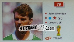 Figurina John Sheridan - World Cup Italia 1990 - Merlin