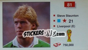 Cromo Steve Staunton - World Cup Italia 1990 - Merlin