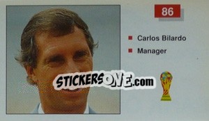 Cromo Carlos Bilardo (Manager) - World Cup Italia 1990 - Merlin