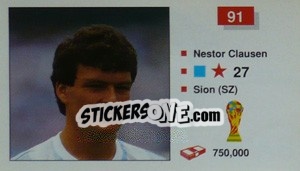 Figurina Nestor Clausen - World Cup Italia 1990 - Merlin