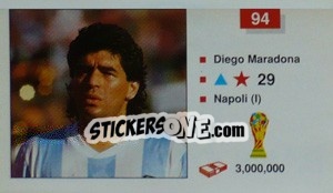 Cromo Diego Maradona - World Cup Italia 1990 - Merlin