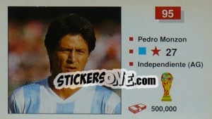 Sticker Pedro Monzon - World Cup Italia 1990 n. 95 - Merlin