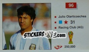 Cromo Julio Olarticoechea - World Cup Italia 1990 - Merlin