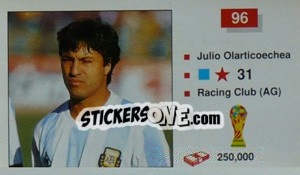 Figurina Julio Olarticoechea - World Cup Italia 1990 n. 96 - Merlin