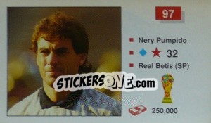 Sticker Nery Pumpido - World Cup Italia 1990 - Merlin