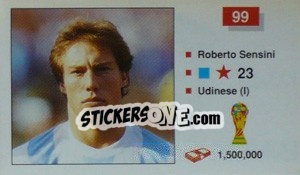 Sticker Roberto Sensini - World Cup Italia 1990 - Merlin