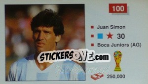 Sticker Juan Simon - World Cup Italia 1990 n. 100 - Merlin