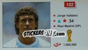 Sticker Jorge Valdano - World Cup Italia 1990 - Merlin