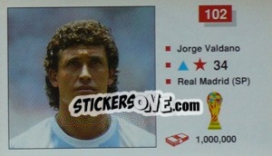 Sticker Jorge Valdano - World Cup Italia 1990 n. 102 - Merlin