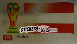 Cromo Austria National Flag - World Cup Italia 1990 - Merlin