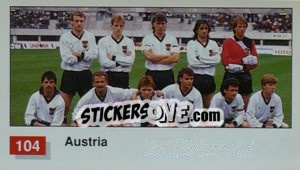 Cromo Austria Team Photo - World Cup Italia 1990 - Merlin