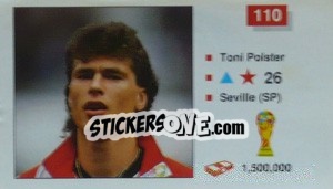 Cromo Toni Polster - World Cup Italia 1990 - Merlin