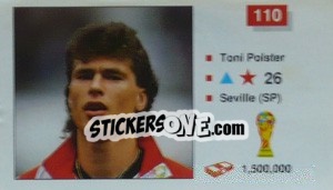 Sticker Toni Polster - World Cup Italia 1990 n. 110 - Merlin